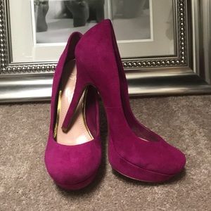 Jessica Simpson suede platform heels